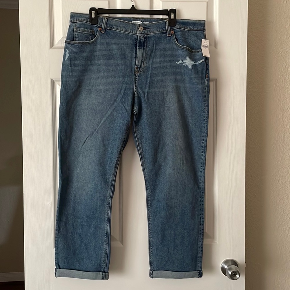 Old Navy, Medium Denim, Mid-Rise, Boyfriend Jeans